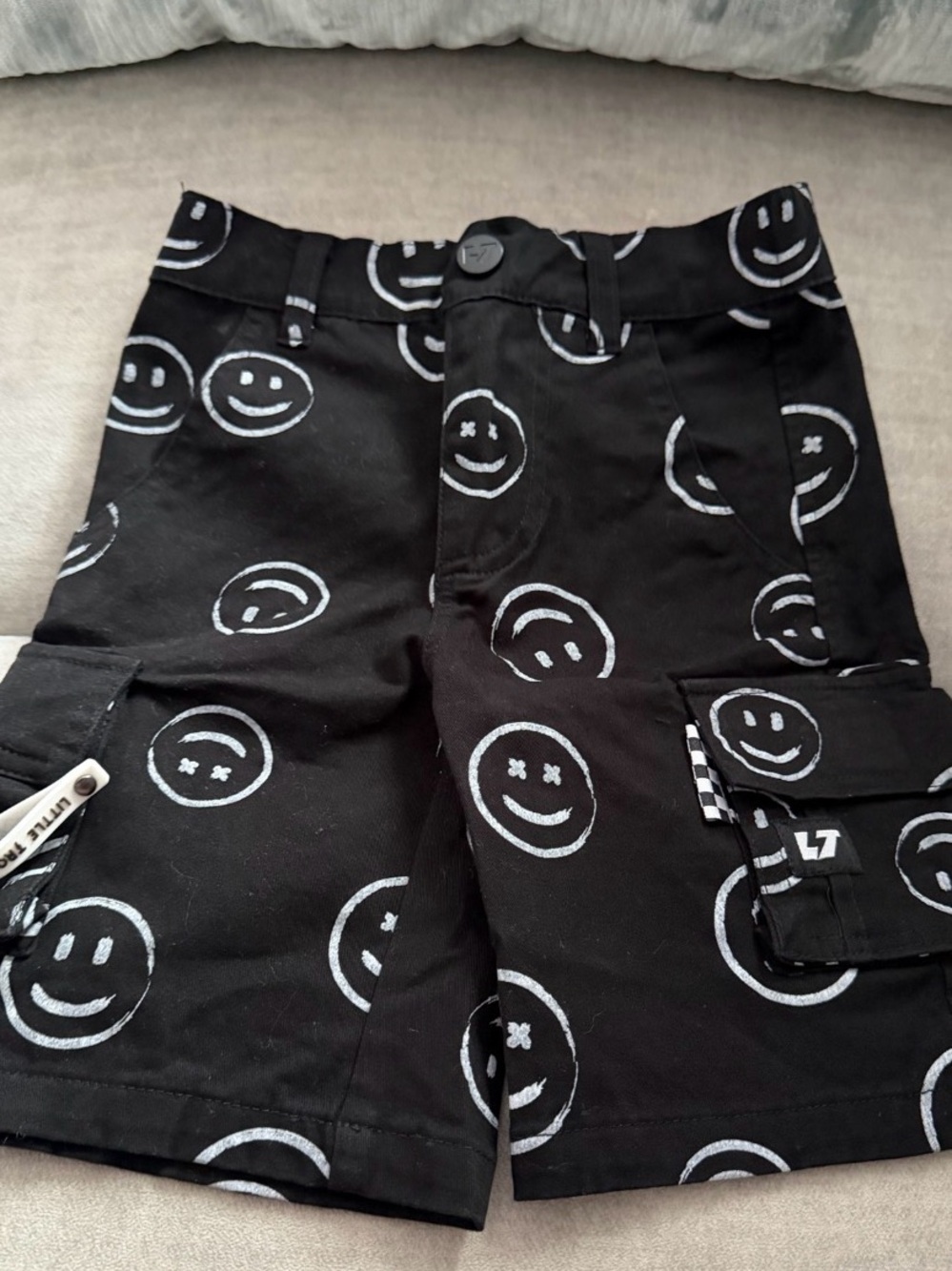 Little Trouble Smiley Face Cargo Shorts